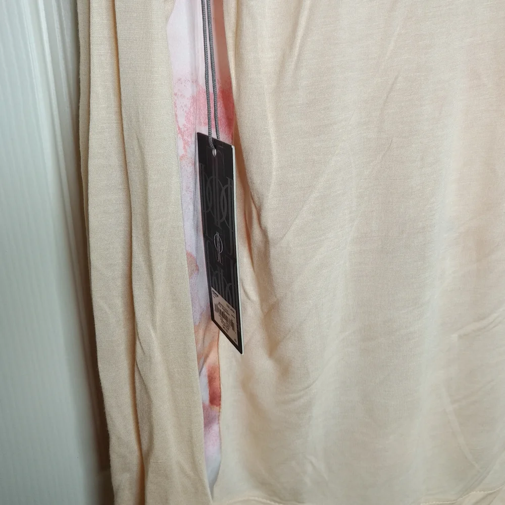 NEW Jennifer Lopez Light Weight Sweater Floral Design Peach Cream White … - Picture 5 of 5